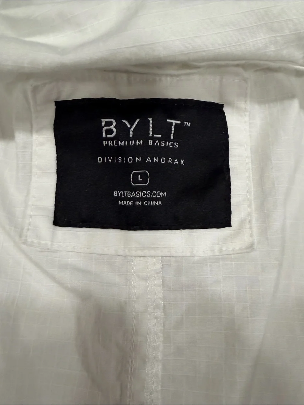 Bylt Basics Men’s White Division Anorak Pullover Large
